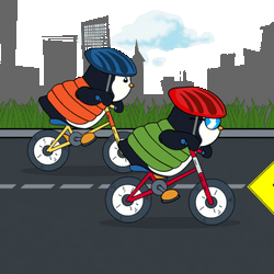 Pudgy Penguin Cycle Racing GIF