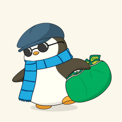 Pudgy Penguin Robber Getting Away GIF