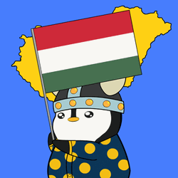 Pudgy Penguin Waving Hungary Flag GIF