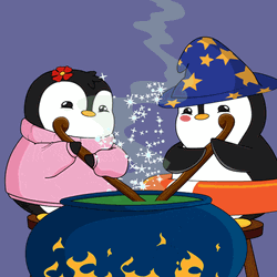 Pudgy Penguins Cooking Magic Meme GIF
