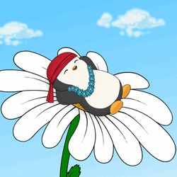 Pudgy Penguins Flower Im Chill GIF