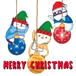 Pudgy Penguins In Balls Happy Christmas GIF