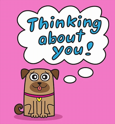 Pug Dog Thinking About You GIF