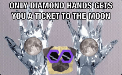Pug Sunglasses Only Diamond Hands Gets Moon Ticket GIF