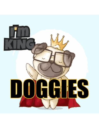 Pug Wearing Red Glasses Sticker