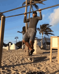 Pull Up Beach Work Out GIF