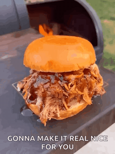 Pulled Pork Sandwich On Grill Gonna Make It Real Nice GIF