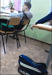 Pulling The Classroom Chair GIF