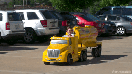 Pulling Up Yellow Truck GIF
