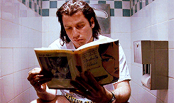 Pulp Fiction Vincent Bathroom Break GIF