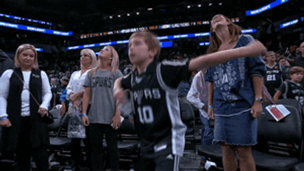Pumped Up Dancing Fan Kid GIF