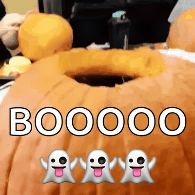 Pumpkin Carved With Boo GIF