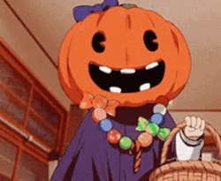Pumpkin Costume Anime Halloween GIF