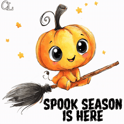 Pumpkin Flying On Broom Spook Season Is Here GIF