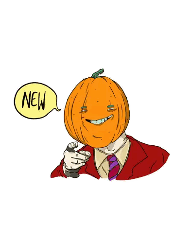 Pumpkin Head Man Saying New Sticker