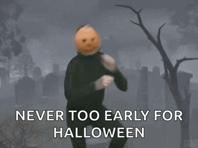 Pumpkin Man Dancing Never Too Early For Halloween GIF