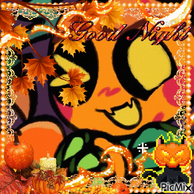 Pumpkin Saying Good Night GIF