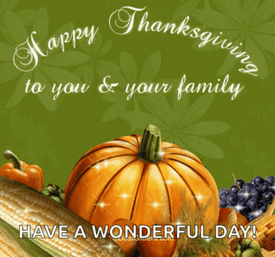 Pumpkin Saying Happy Thanksgiving To You And Your Family GIF