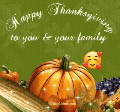 Pumpkin Saying Happy Thanksgiving To You & Your Family GIF
