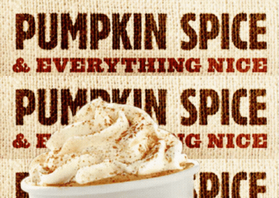 Pumpkin Spice Cup With Whipped Cream And Everything Nice Sign GIF