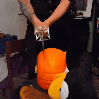 Pumpkin With Bird Saying Autumn Thyme GIF