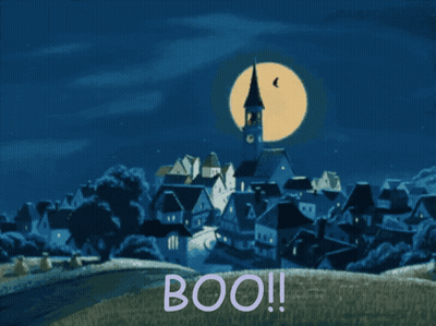 Pumpkin With Carved Face Saying Boo GIF