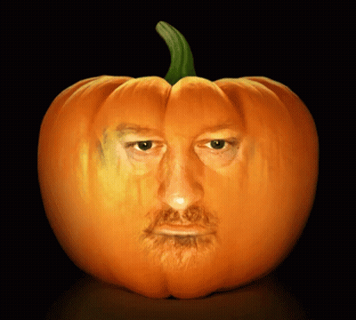 Pumpkin With Carved Man Face GIF