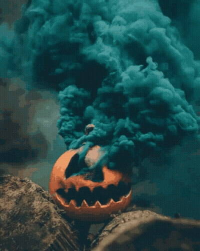 Pumpkin With Smoke Coming Out GIF