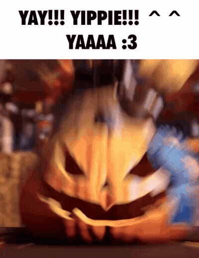 Pumpkin With Yay Yippie Yaaa GIF