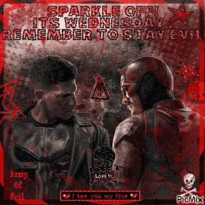 Punisher And Daredevil Looking At Each Other GIF