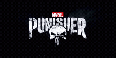 Punisher Logo On Black Background GIF