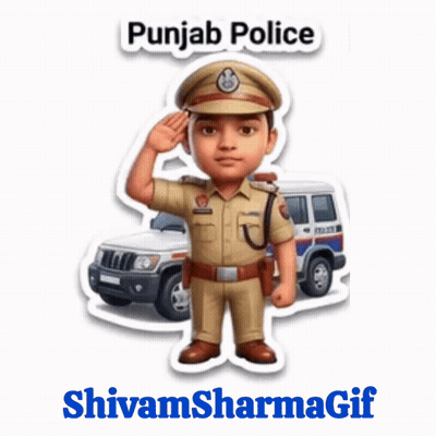 Punjab Police Officer Saluting In Front Of Police Car GIF