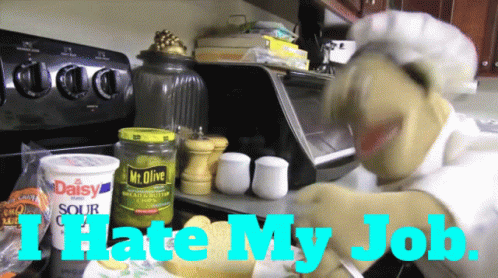 Puppet Chef Cooking In Kitchen I Hate My Job GIF
