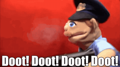 Puppet Holding Gun Saying Doot Doot Doot GIF