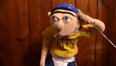 Puppet In Yellow Shirt Offy GIF