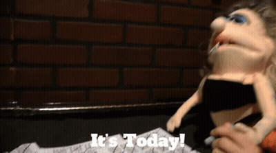 Puppet Saying It's Today While Smoking GIF