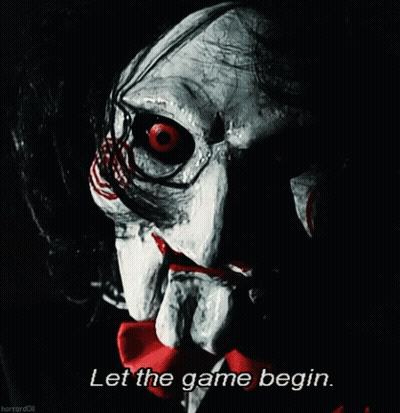 Puppet Saying Let The Game Begin GIF