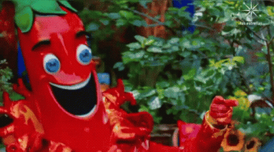 Puppet Saying We Love It Heere In Front Of Man In Suit GIF
