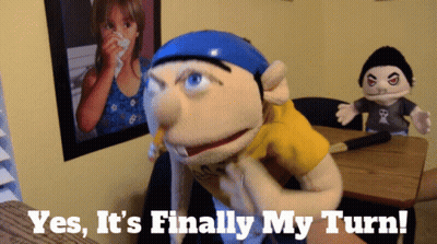Puppet Saying Yes It's Finally My Turn GIF