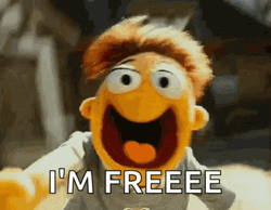 Puppet Screaming I'm Free Finally Meme GIF