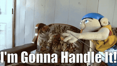 Puppet Sitting On Chair Saying I'm Gonna Handle It GIF
