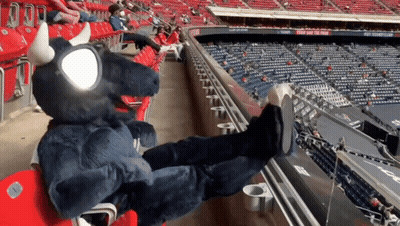 Puppet Standing In Front Of Football Field Saying Touchdown Tampa Bay Buccaneers GIF