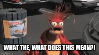 Puppet Standing In Front Of Trash Can Saying Tropical GIF