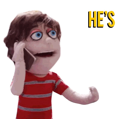 Puppet Talking On Phone He's An Idiot Sticker