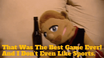 Puppet That Was The Best Game Ever And I Don't Even Like Sports GIF