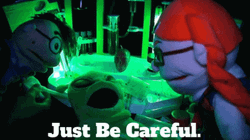 Puppet Warns Just Be Careful GIF