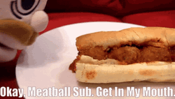 Puppet With A Meatball Sub GIF
