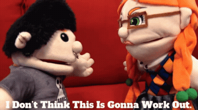 Puppet With Glasses Says I Don't Think This Is Gonna Work Out GIF