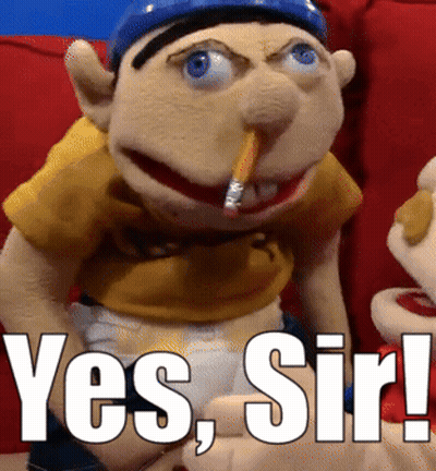 Puppet With Pencil In Mouth Yes Sir GIF