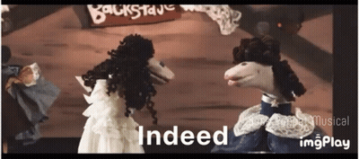 Puppets Standing Next To Each Other GIF